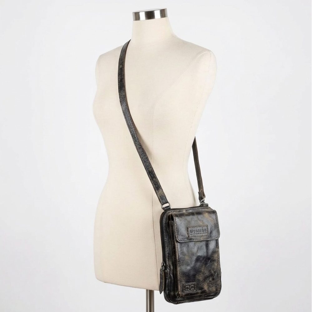 NEW BEDSTU alelike crossbody phone holder bag in black lux
